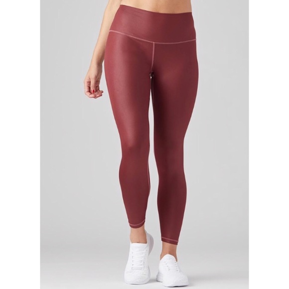 Glyder Pants - Glyder High Power OxBlood Gloss Faux Leather Shine